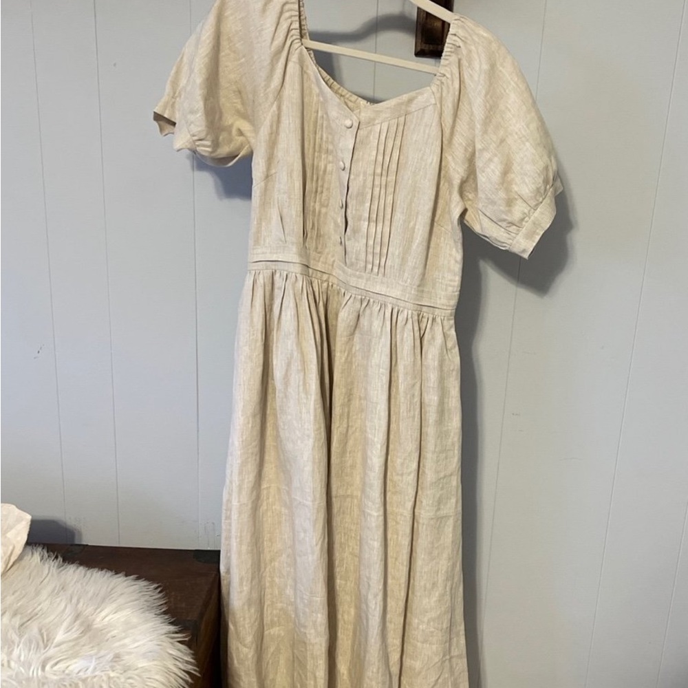 100% linen handmade small shop long dress